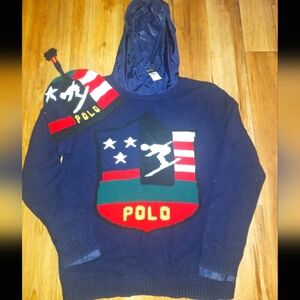Polo ralph lauren ski sweater with matching beanie